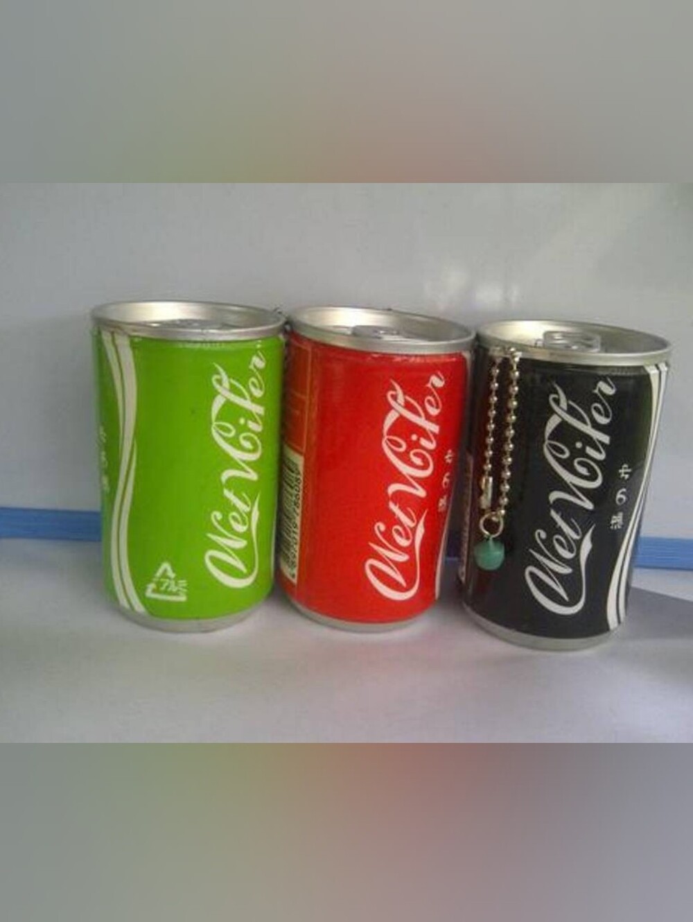 Novelty Soda Can Keychain - Blue, Red, Green, Black Choose 1 - Picture 2 of 2